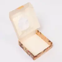 Подарочная коробка сборная с окном «С новым годом!», 10×10×3 см