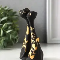 Фигурка керамика &laquo;Коты влюблённые&raquo;, 11 см, чёрный