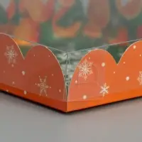 Коробка для кондитерских изделий с PVC крышкой «Чудесного нового года», 13 х 13 х 3 см