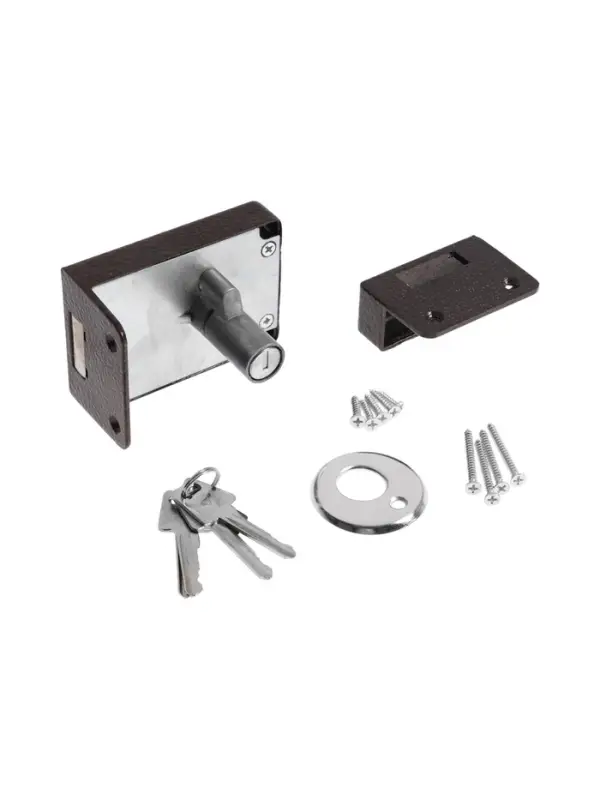 Замок дверной LOCKLAND, накладной, 100х70х55 мм, цвет коричневый
