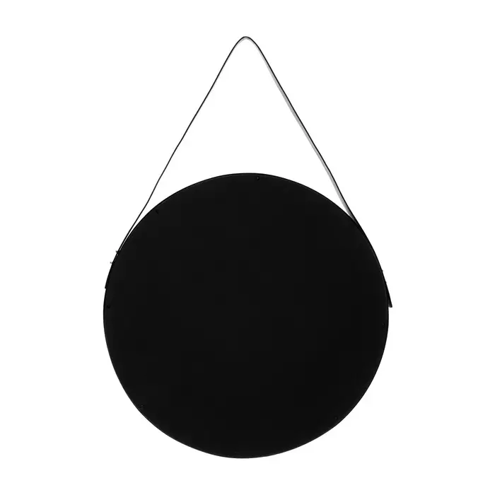 Зеркало настенное круглое &laquo;Клик Мебель&raquo; Black Leather, на кожаном ремне, d=52 см, цвет чёрный