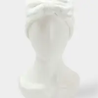 Повязка для умывания "Бантик", микрофибра, цвет белый