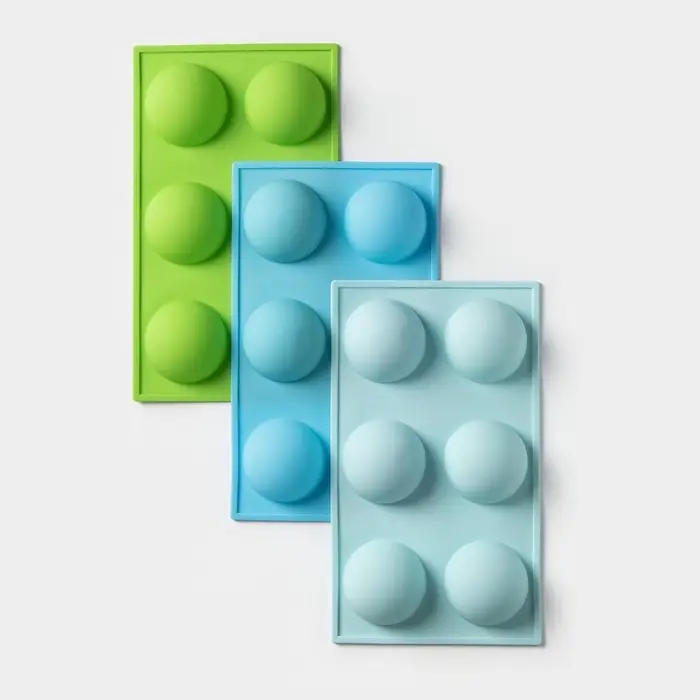 Форма для выпечки Доляна &laquo;Фигуры. Полусфера&raquo;, силикон, 27&times;18&times;3.5 см, 6 ячеек (7&times;7&times;3.5 см), МИКС