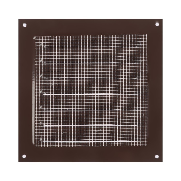 Решетка вентиляционная ZEIN Люкс РМ1717КР, 175 х 175 мм, с сеткой, металлическая, коричневая Решетка вентиляционная ZEIN Люкс РМ1717КР, 175 х 175 мм, с сеткой, металлическая, коричневая