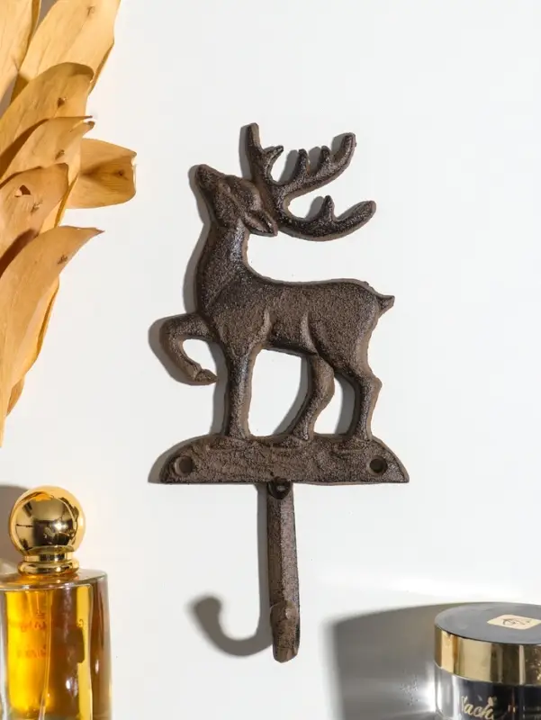 Крючок настенный &laquo;Олень - Серебряное копытце&raquo;, ключница декоративная, чугун, 9.6&times;20.5&times;3.5 см