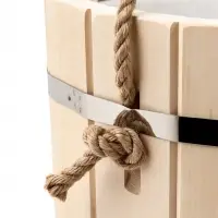 Ведро из липы, 15л,  пластиковая вставка, ручка-веревка