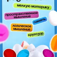 Сортер &laquo;Яйца&raquo;, 6 цветов и геометрических фигур, МИКС
