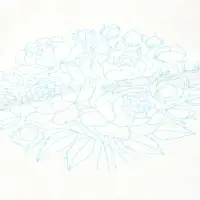 Вышивка гладью 20х20 см "Великолепие пионов"