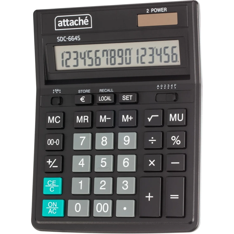 Калькулятор настольный&nbsp; Attache SDC-664S 16-разрядный черный 206х158х33мм
