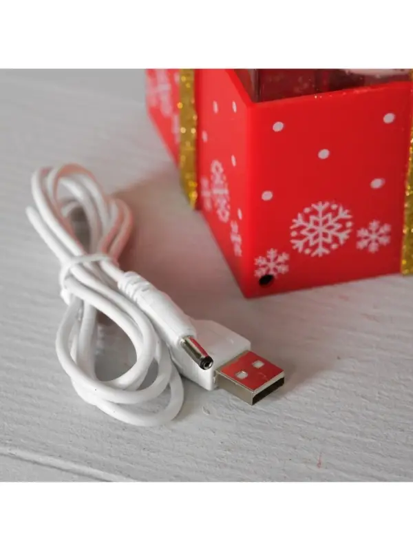 Светодиодная фигура &laquo;Подарок красный&raquo; 10&times;19&times;10 см, пластик, от батареек ААх3, USB, свечение тёплое белое