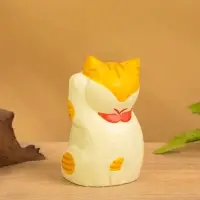 Сувенир «Кошка Неко», 6×6×11 см, дерево, оранжевый