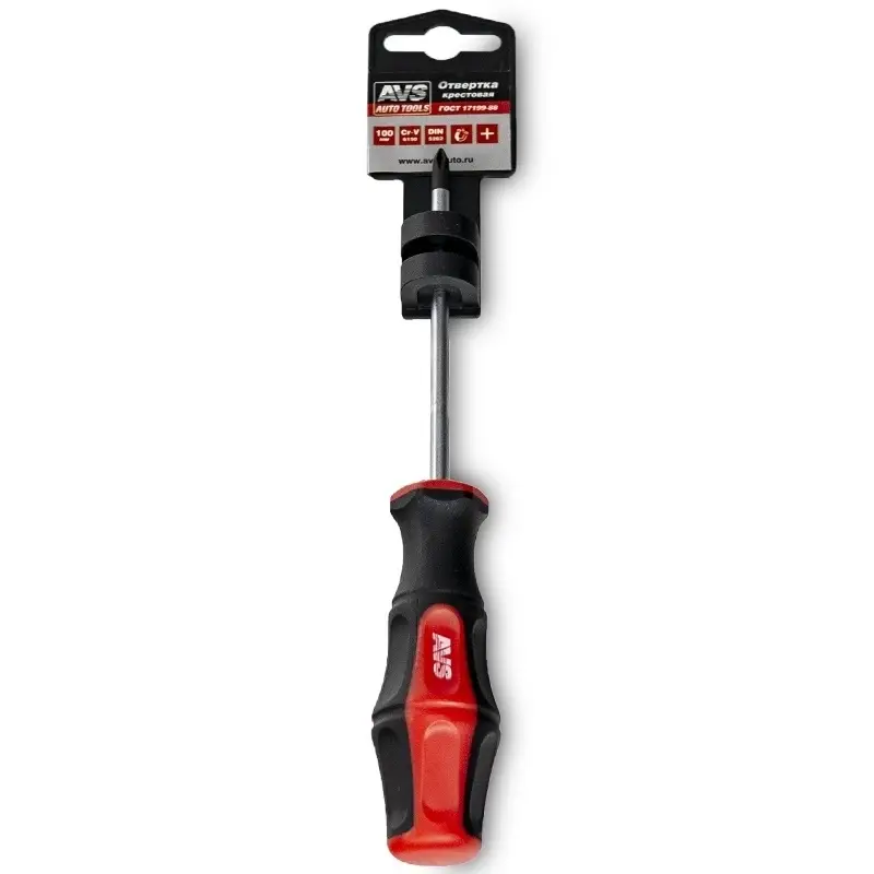 Отвертка крестовая (PH1x100 мм) "PRO" AVS OKP1100