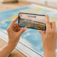 Карта Мира интерактивная, физическая, 101&times;66 см, 1:29 млн, ламинированная настенная