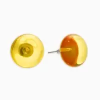 Серьги пластик "Монпансье" круг 1,5см, цвет жёлтый