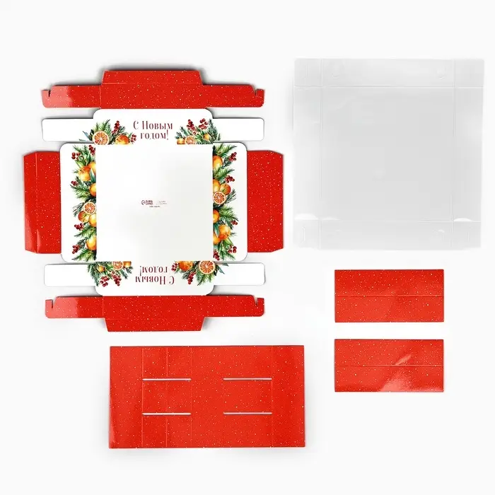 Коробка под 9 конфет новогодняя с ячейками &laquo;Аромат праздника&raquo;, 14.5&times;14.5&times;3 см