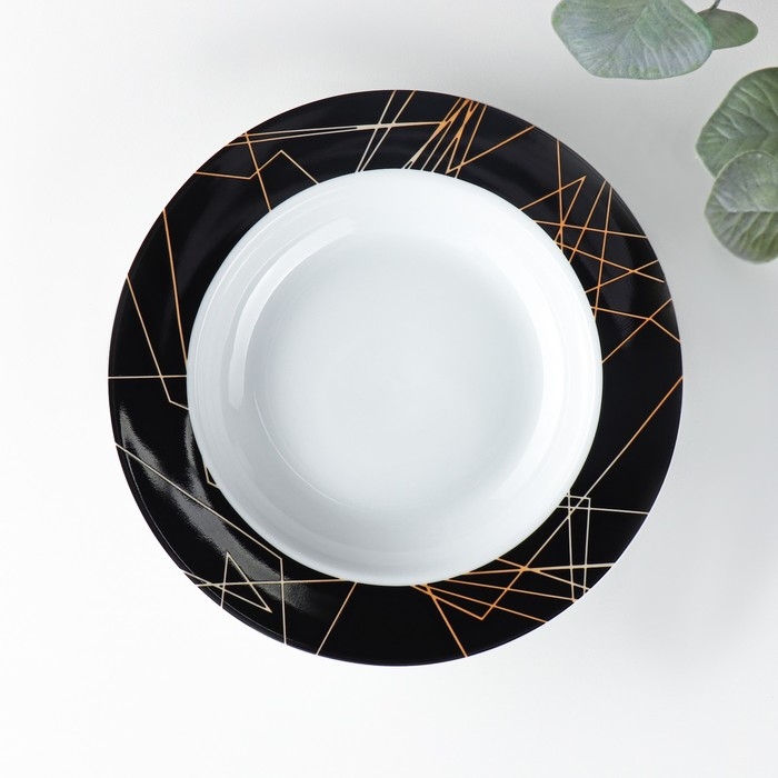 Тарелка керамическая глубокая Доляна «Кассиопея», 300 мл, d=21 см Тарелка керамическая глубокая Доляна «Кассиопея», 300 мл, d=21 см