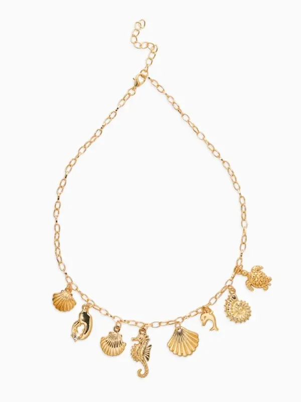 Колье на цепочке &laquo;Морской мир&raquo;, L=40 см, цвет золото