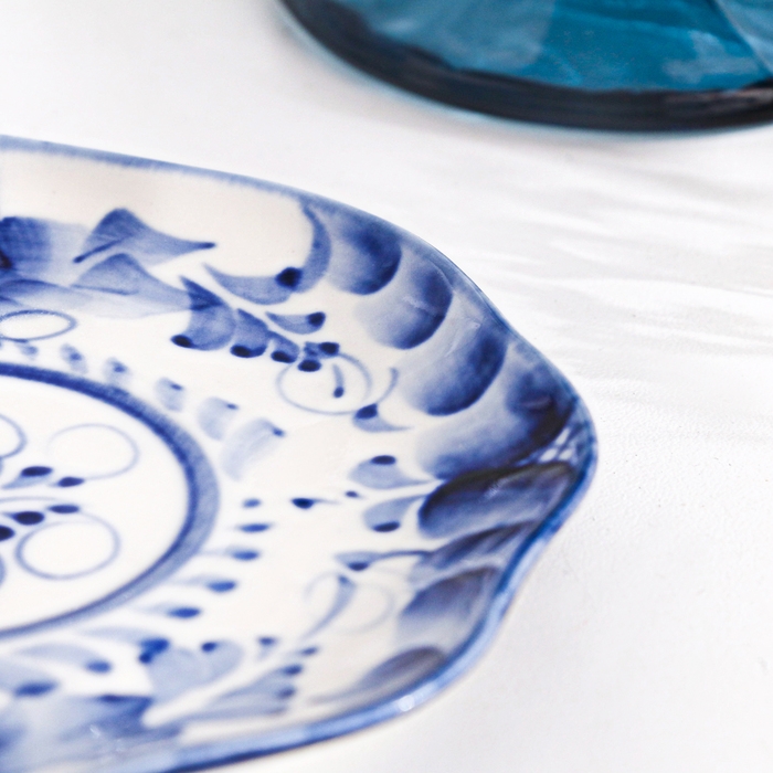 Блюдце гжель «Мак», бело-синий,керамика, D - 13 см, Блюдце гжель «Мак», бело-синий,керамика, D - 13 см,