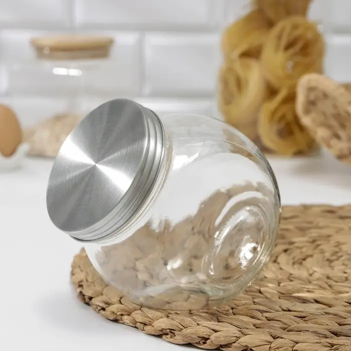 Банка для сыпучих продуктов «Металлик», 700 мл, 8×11.5×12 см, стекло Банка для сыпучих продуктов «Металлик», 700 мл, 8×11.5×12 см, стекло