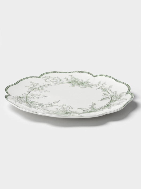 Тарелка обеденная "Bloomware" W&Y 27см, 27х2  цвет зеленый, белый
