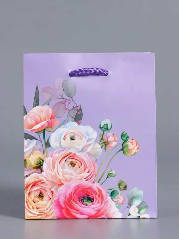 Пакет подарочный "Нежность без слов" ламинированый 11,5 х 14,5 х 6,5 см