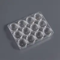 Органайзер для хранения мелочей, 12 баночек, 12&times;9&times;2 см, d=2.8&times;1.5 см, 2 мл, прозрачный