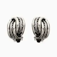 Клипсы "Винтаж" узел, цвет чернёное серебро Клипсы "Винтаж" узел, цвет чернёное серебро