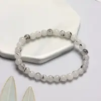 Браслет из бусин &laquo;Агат волосатик&raquo;, d=5 см, шар №6, белый