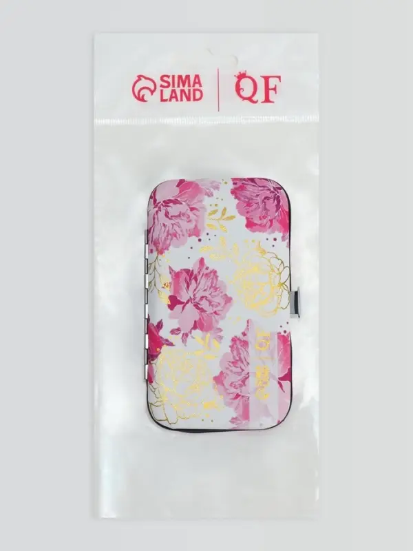 Набор маникюрный &laquo;Нежные пионы&raquo;, 7 предметов, в футляре