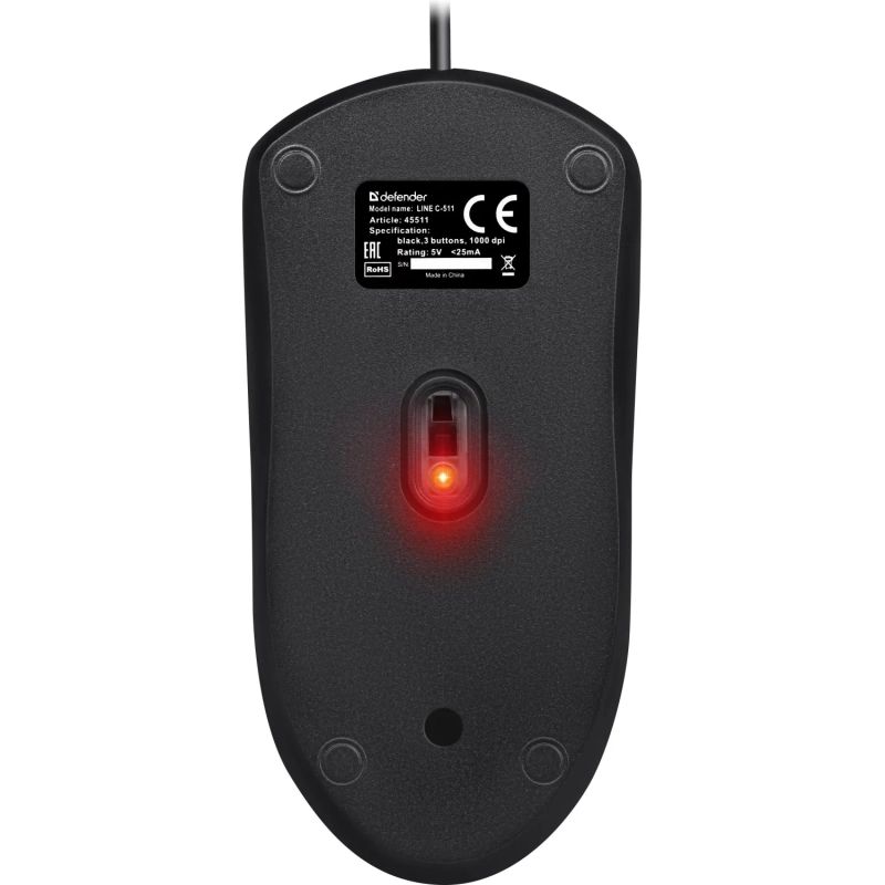 Набор клавиатура+мышь Defender Line C-511 RU проводн.,черный,1.8м (45511)