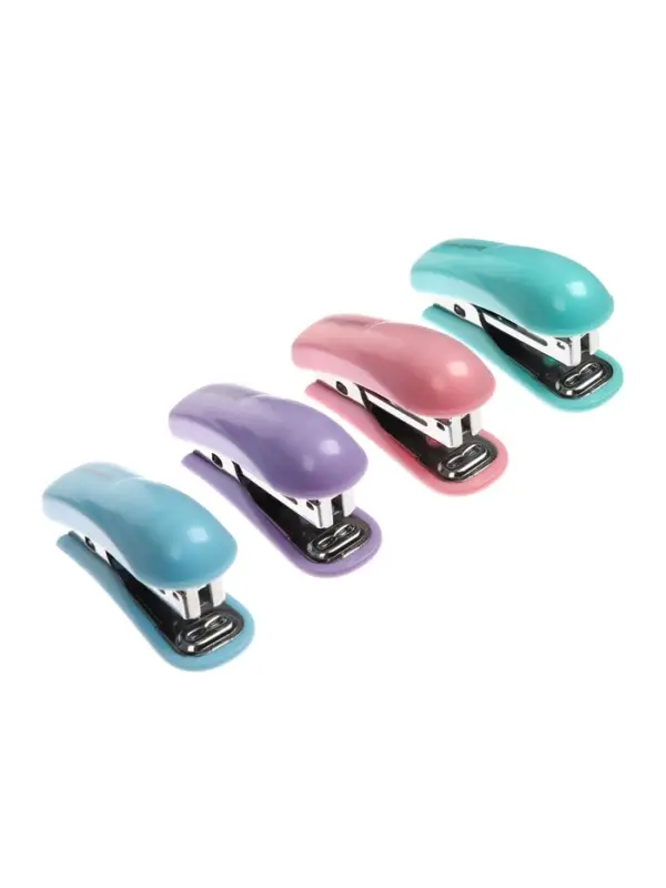 Степлер ErichKrause Compact Pastel, Mini №10, 15 листов, МИКС