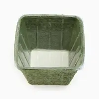 Корзина универсальная квадратная, ротанг, зелёная,15&times;12 см