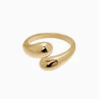 Кольцо &laquo;Капли БО&raquo;, цвет золотой, безразмерное