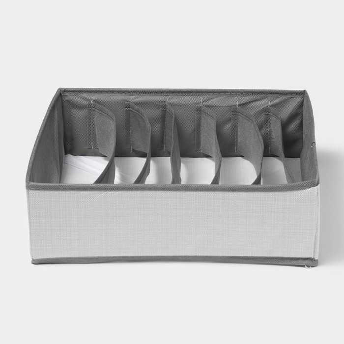 Органайзер для хранения белья «Нить», 7 ячеек, 33×32×10 см, цвет серый Органайзер для хранения белья «Нить», 7 ячеек, 33×32×10 см, цвет серый