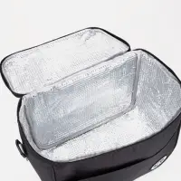 Термосумка на молнии, объём 12.5 л, наружный карман, регулируемый ремень, чёрная