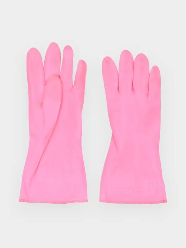 Перчатки хозяйственные с утеплителем Доляна, размер L, резиновые, розовые