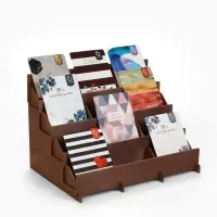 Подставка под открытки 12 ячеек, 34.5&times;23&times;25 см, толщина 3 мм, коричневый