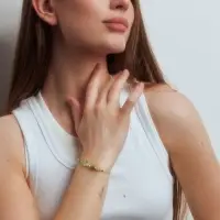 Браслет &laquo;Бабочка&raquo; на нити, светло-зелёный в золоте, L=6 см