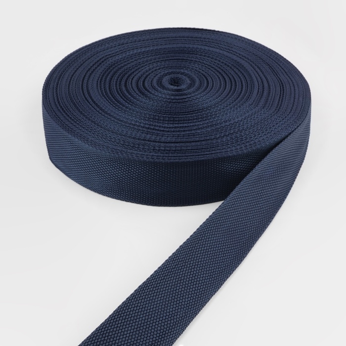 Стропа ременная, 40 мм, 50 ± 1 м, плотность 15,5 гр/м, цвет тёмно-синий №30 Стропа ременная, 40 мм, 50 ± 1 м, плотность 15,5 гр/м, цвет тёмно-синий №30