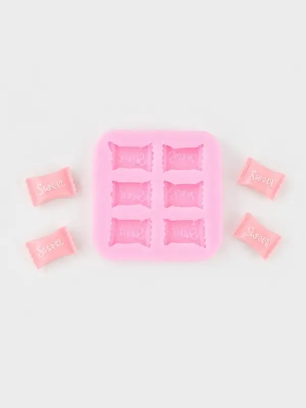Молд для заливки Sweet, силикон, 6 ячеек, 6&times;1 см, розовый