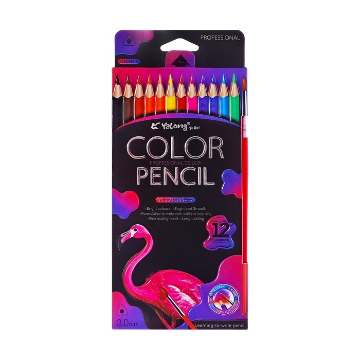 Карандаши акварельные 12 цветов, в картонной коробке, треугольные,дер, с кист,Животные МИКС Карандаши акварельные 12 цветов, в картонной коробке, треугольные,дер, с кист,Животные МИКС