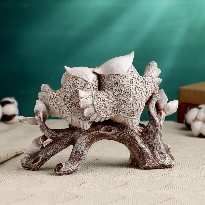 Фигурка полистоун «Совы на ветке», 16×22 см