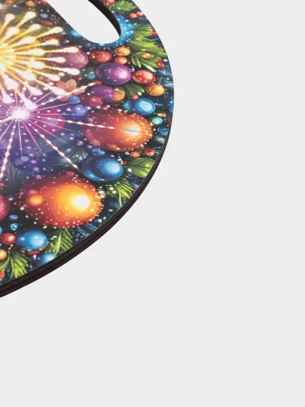 Доска разделочная сувенирная Дарим Красиво «Символ года. С новым годом», d=25.5 см, дерево, разноцветная