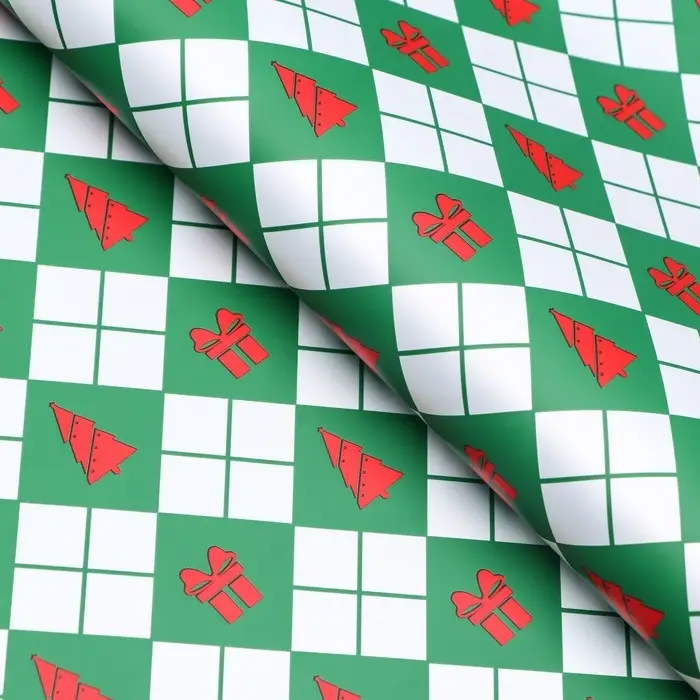 Пленка упаковочная для цветов, «Новогодний калейдоскоп», зелёная 56 см×56 см Пленка упаковочная для цветов, «Новогодний калейдоскоп», зелёная 56 см×56 см