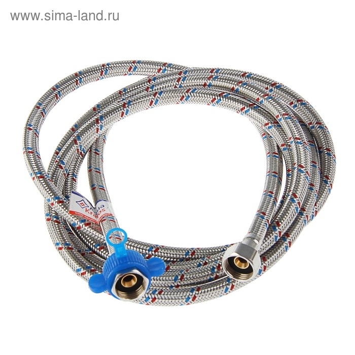 Подводка гибкая AquaKratos, гайка-гайка, 300 см, нерж.сталь, с ключом для монтажа Подводка гибкая AquaKratos, гайка-гайка, 300 см, нерж.сталь, с ключом для монтажа