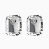 Серьги со стразами "Роскошь", прямоугольник, цвет белый в серебре