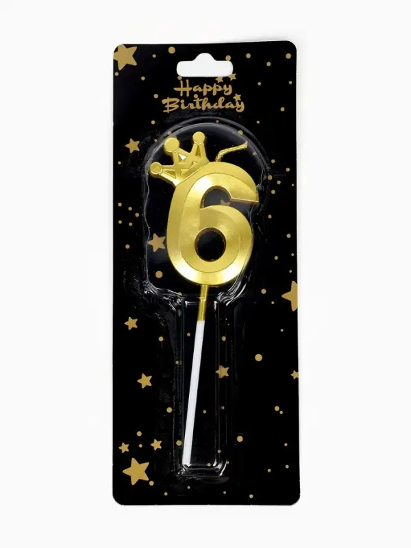 Свеча для торта "Корона" цифра 6