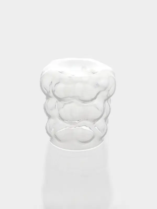 Графин &laquo;Рельеф&raquo;, 1 л, 13&times;24 см, со стаканом 350 мл, с бамбуковой крышкой, стекло, прозрачный