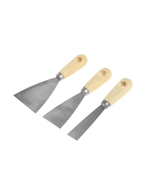 Набор шпателей ТУНДРА, деревянная рукоятка, 25-50-80 мм, 3 шт.