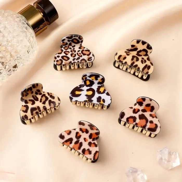 Крабик для волос &laquo;Шёлк&raquo;, лео, 4&times;2.5 см, МИКС